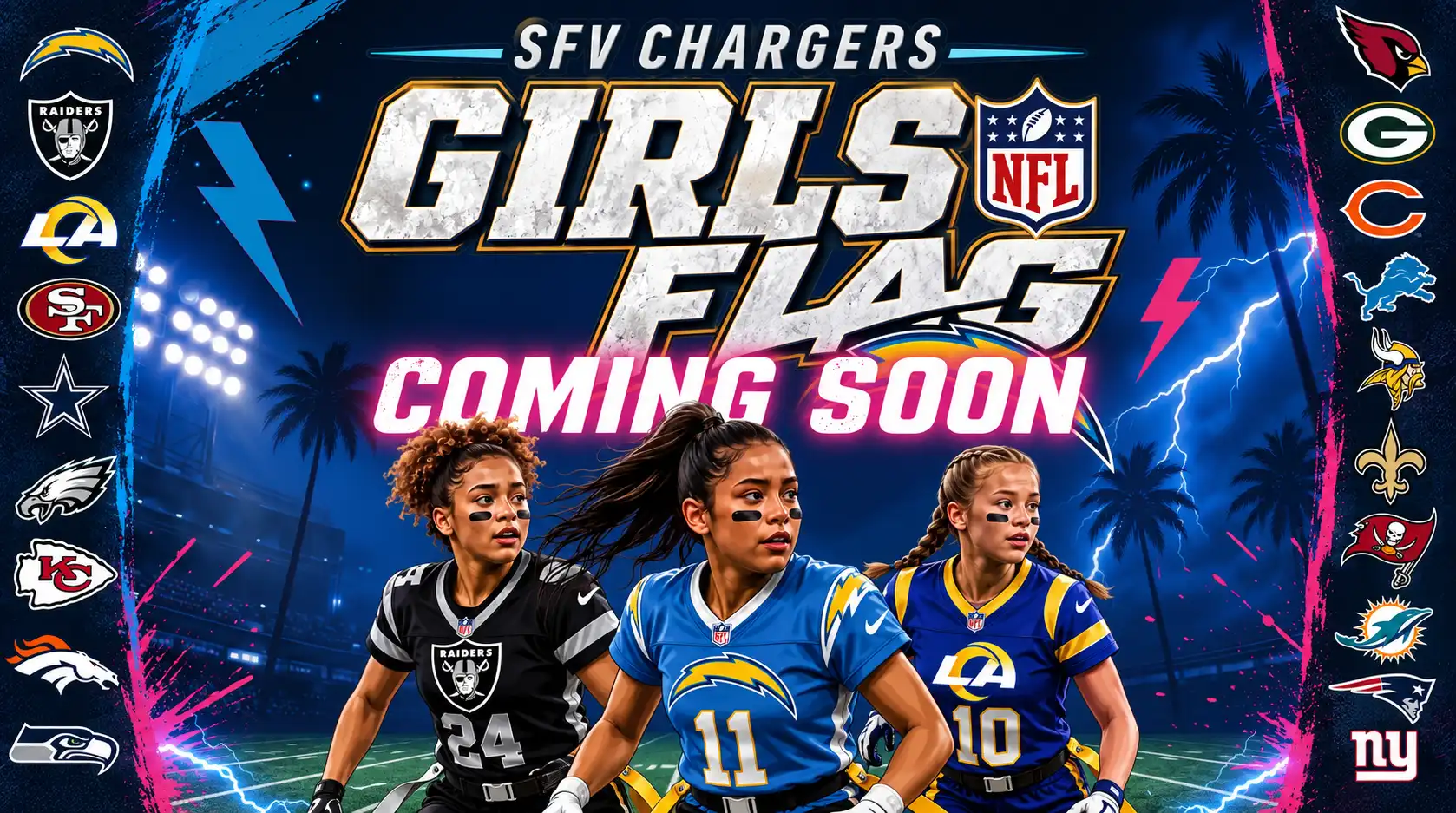 SFV Chargers Girls Flag Football - Coming Soon Hero Banner